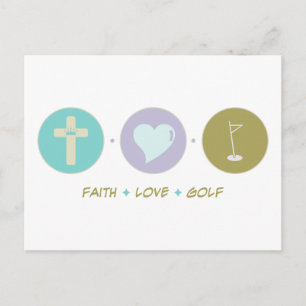 Carte Postale Faith Love Golf