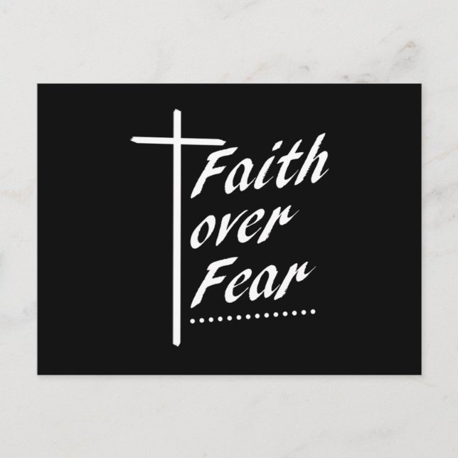 Carte Postale Faith Over Fear Cross Jesus Christ Christianity Gi (Devant)