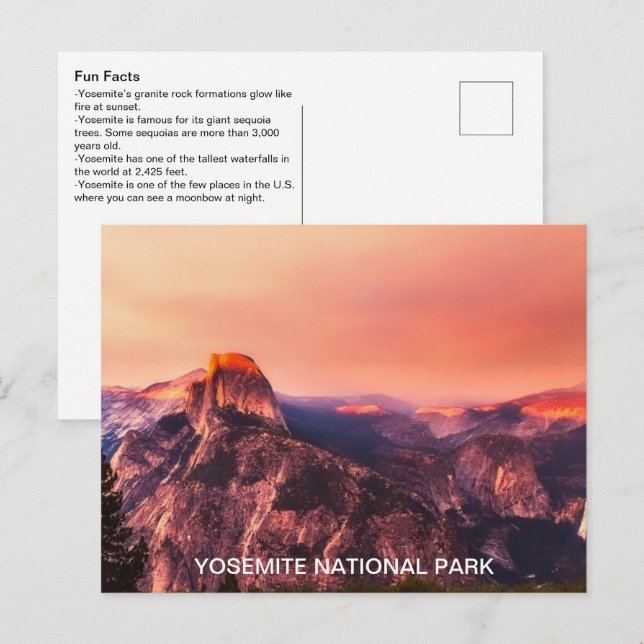 Carte Postale Faits amusants Parc national de Yosemite (Devant / Derrière)