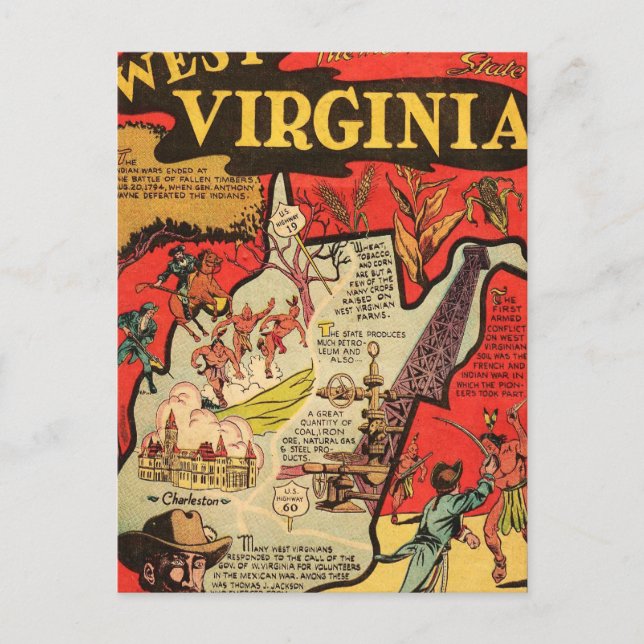 Carte Postale Faits de Virginie-Occidentale (Devant)