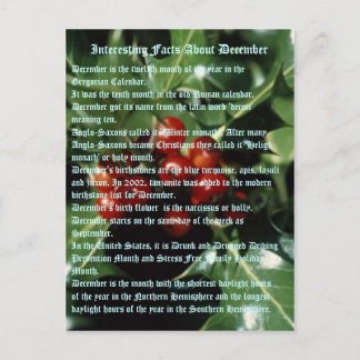 Carte Postale Faits Intéressants Sur Décembre