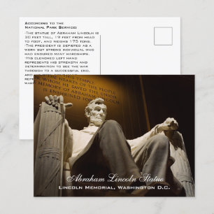 Carte Postale Faits sur la statue d'Abraham Lincoln, Washington 