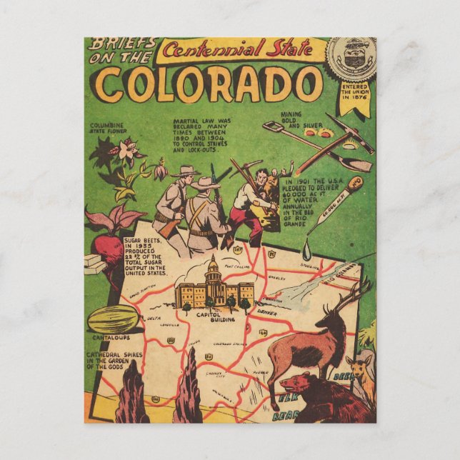Carte Postale Faits sur le Colorado (Devant)