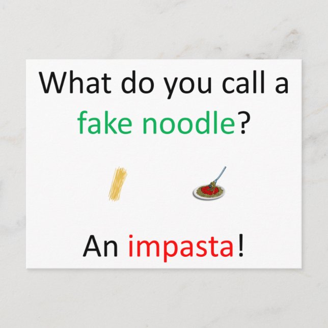 Carte Postale Fake Noodle Joke (Devant)