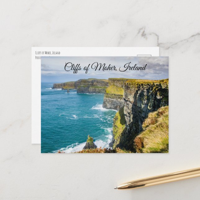 Carte Postale Falaises de Moher, Irlande (Devant/Arrière en situation)