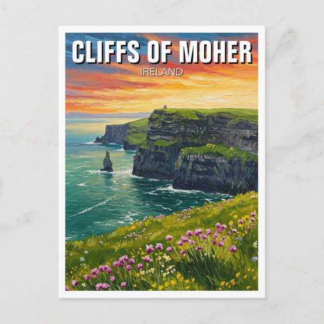 Carte Postale Falaises de Moher Irlande Voyage (Devant)