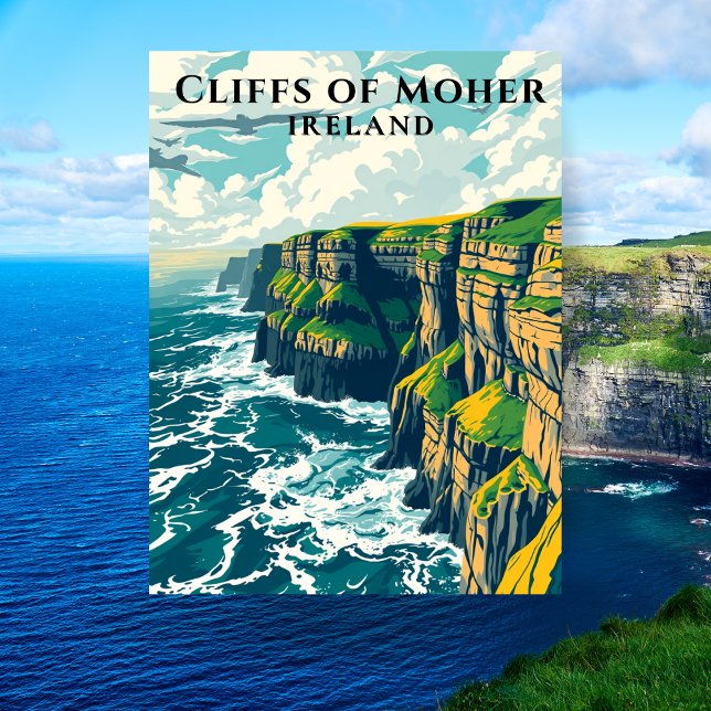 Carte Postale Falaises de Moher Irlande Wild Atlantic Way (Cliffs of Moher Ireland Wild Atlantic Way Postcard
)
