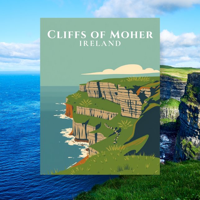 Carte Postale Falaises de Moher Paysage d'Irlande Voyage  (Cliffs of Moher Scenic Ireland Travel Postcard
)
