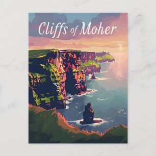 Carte Postale Falaises du coucher de soleil de Moher