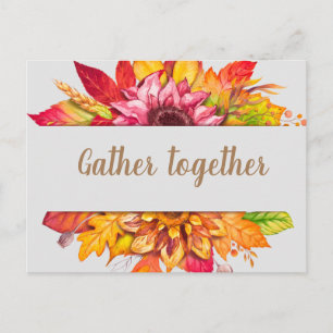 Carte Postale Fall Bouquet personnalisable Thanksgiving Invitati