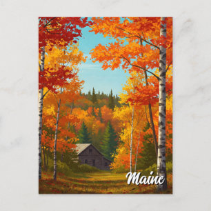 Carte Postale Fall Foilage Maine Travel