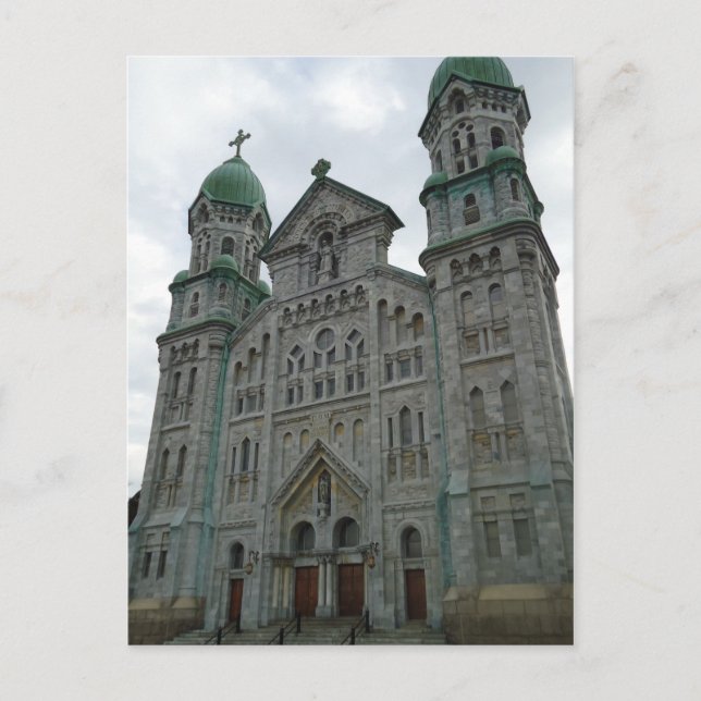 Carte Postale Fall River, église d'architecture gothique de mass (Devant)