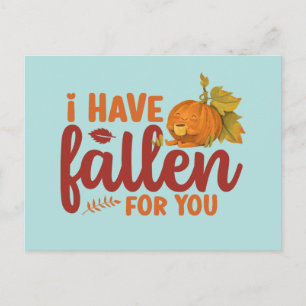 Carte Postale Fallen For You mignon Automne Drôle Saint Valentin