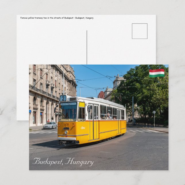 Carte Postale Fameux Tramway deux à Budapest, Hongrie (Devant / Derrière)