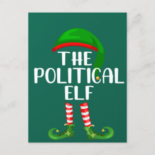 Carte Postale Famille assortie Groupe de Noël L'Elf politique