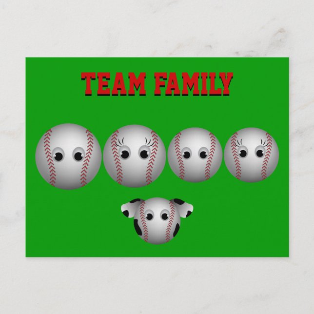 Carte Postale Famille de baseball personnalisée (Devant)