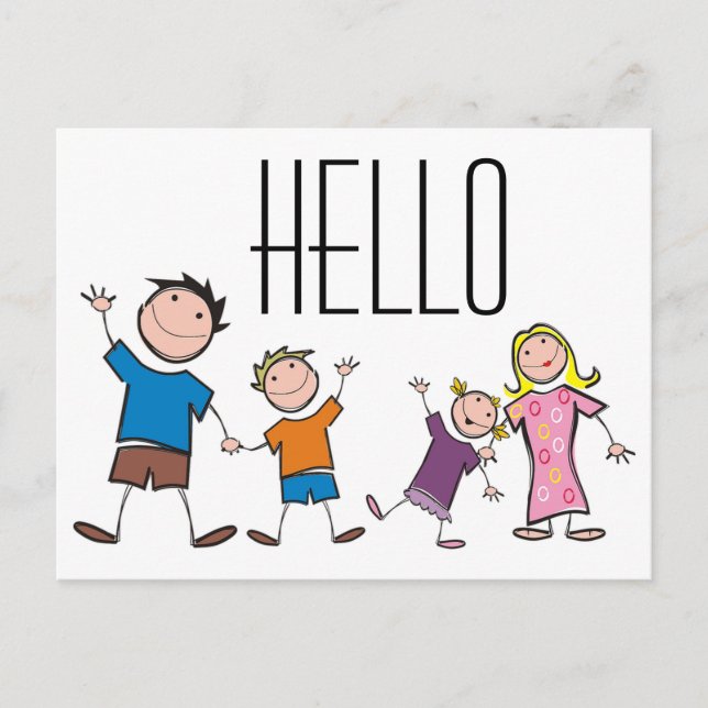 Carte Postale Famille de la figure Stick (Devant)