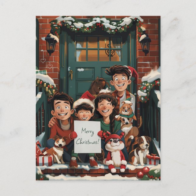 Carte Postale Famille de Noël (Devant)