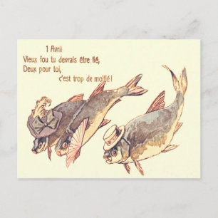 Carte Postale Famille de poissons Poisson d'avril