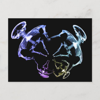 Carte Postale Famille de squelettes à rayons X étirés 2