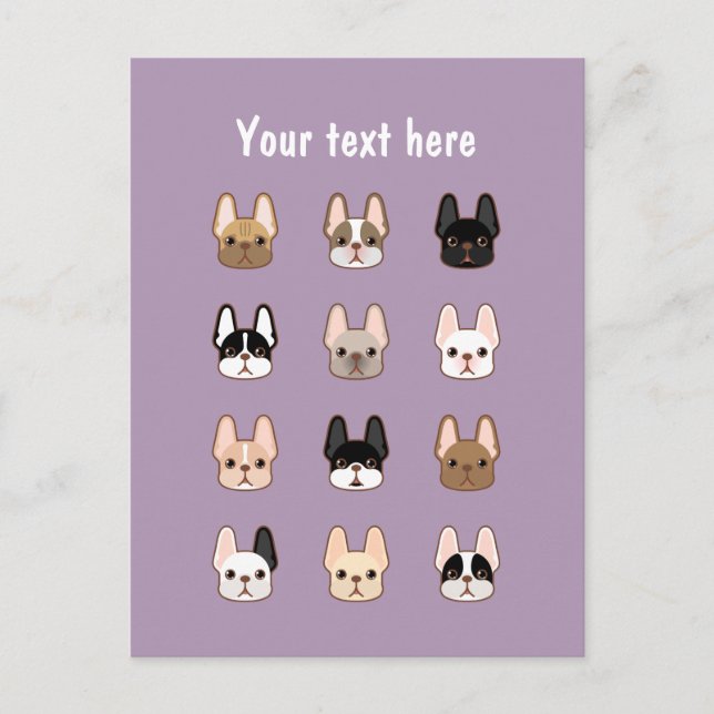 Carte Postale Famille Frenchies (Devant)