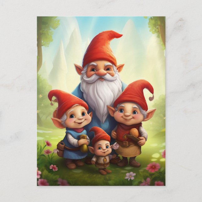 Carte Postale Famille Gnome (Devant)