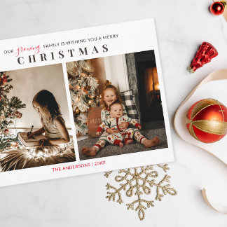 Carte Postale Famille grandissante 2 enfants photo Joyeux Noël