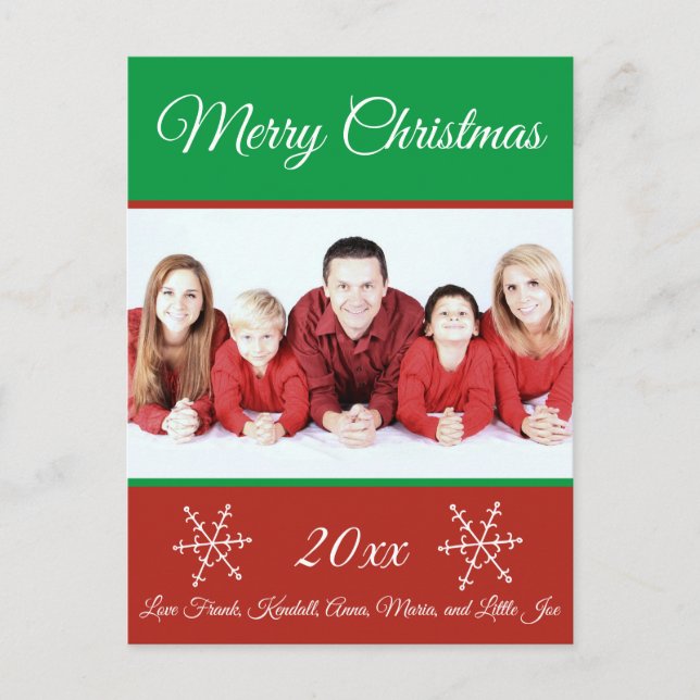 Carte Postale Famille Joyeux Noël Eve Photo (Devant)