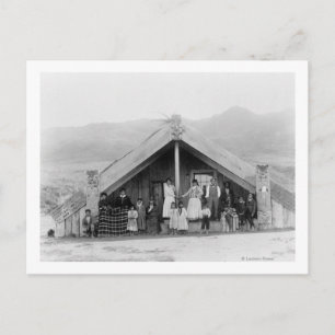 Carte Postale Famille Maori à la maison PhotographieNouvelle-Zél