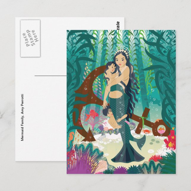 Carte postale famille Mermaid (Devant / Derrière)