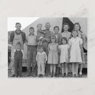 Carte Postale Famille Migrant Pendant La Récolte De Pois — 1939