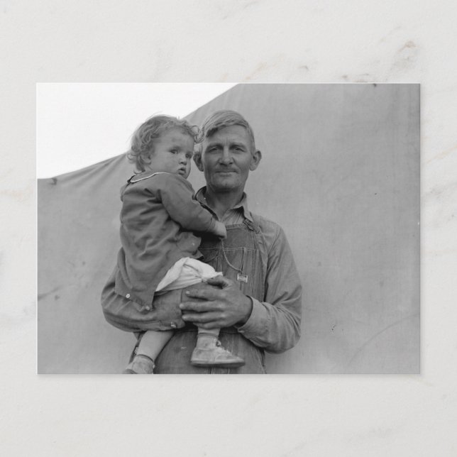 Carte Postale Famille Migrant Pendant La Récolte De Pois — 1939 (Devant)