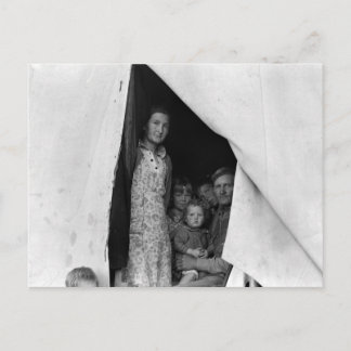 Carte Postale Famille migratrice pendant la récolte de pois --