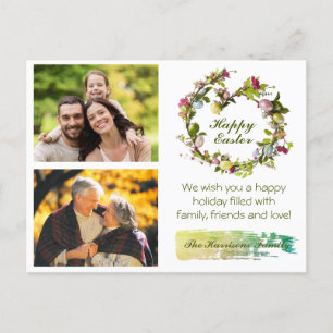Carte Postale Famille Pâques Vos photos Vert