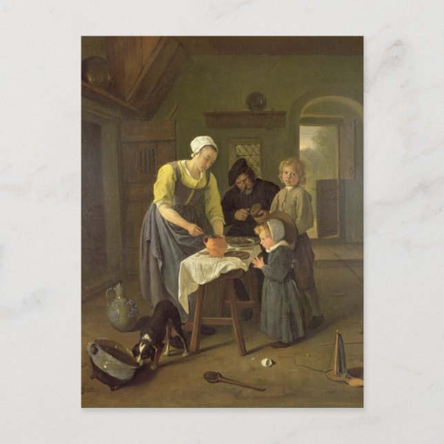 Carte Postale Famille paysanne au moment du repas, c.1665 (Devant)