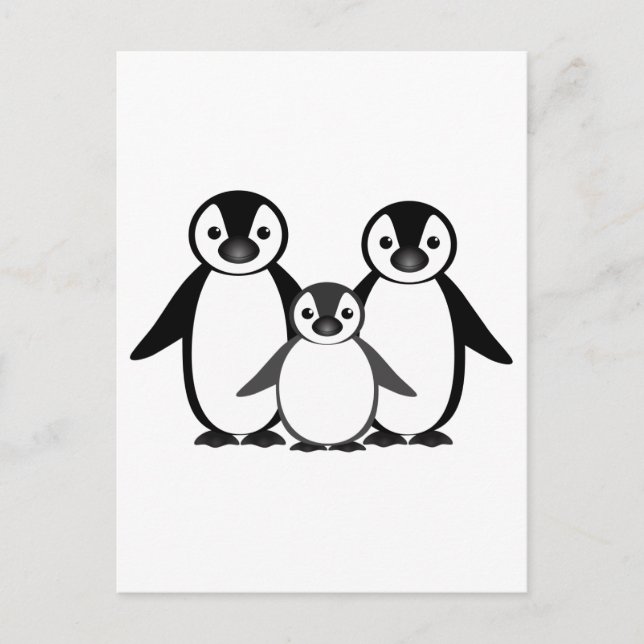 Carte Postale Famille Penguin (Devant)