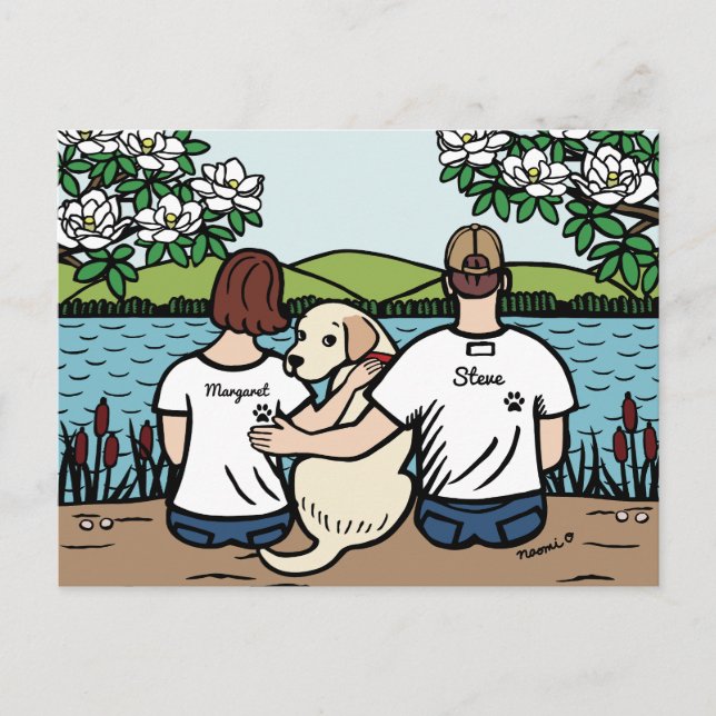 Carte Postale Famille personnalisée du Labrador jaune Brown S (Devant)