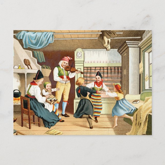 Carte Postale Famille scandinave traditionnelle (Devant)