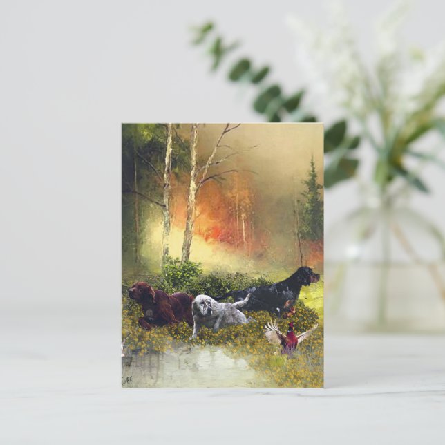 Carte Postale Famille Setters (Debout devant)
