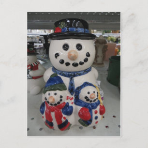 Carte Postale Famille Snowman