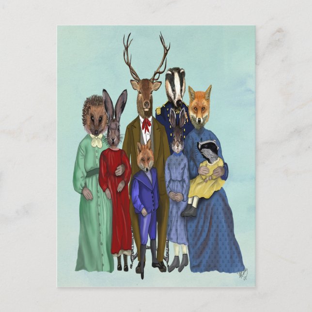 Carte Postale Famille Woodland (Devant)