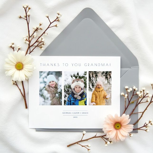 Carte Postale Family Minimalist 3 Photos Collage Keepsake (Family Minimalist 3 Photos Collage Keepsake Postcards.)