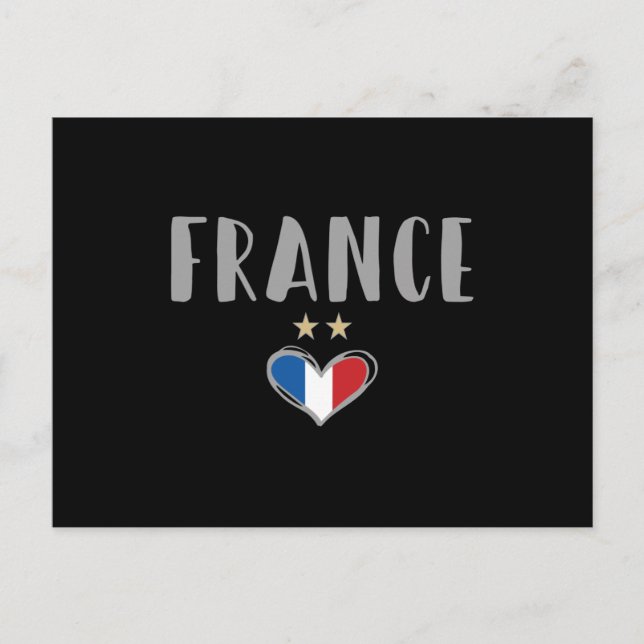 Carte Postale Fan de football France Chemise avec coeur (Devant)