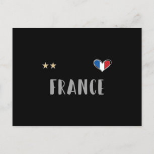 Carte Postale Fan de football France Chemise avec coeur