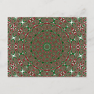 Carte Postale Fancy Orné Maximaliste Groovy Noël Mandala