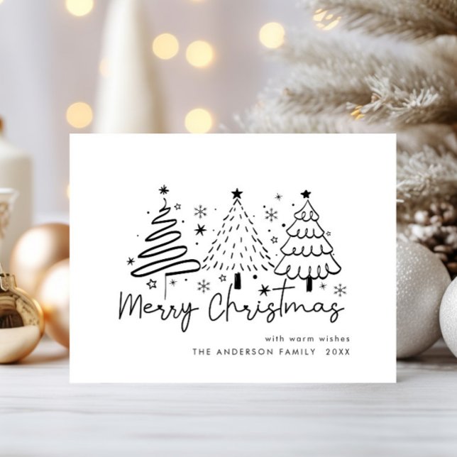 Carte Postale Fantaisie Main dessinée Whimsical Noël Holiday (Créateur téléchargé)
