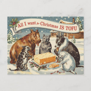 Carte Postale Fantaisie Vegetarian Christmas