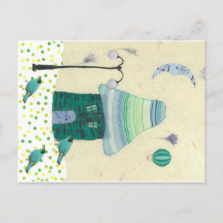 Carte postale fantaisiste, jouant avec minuscule m