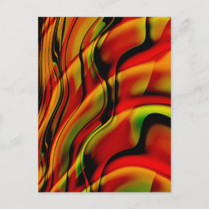 Carte Postale Fantasia À L'Art Fractal Rouge