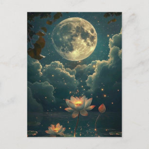 Carte postale fantastique de l'étang de lotus écla